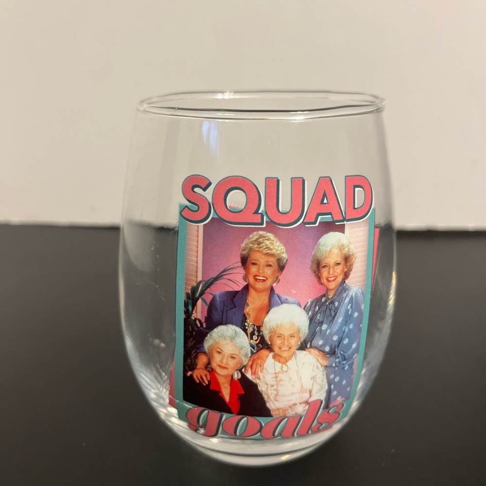 The Golden Girls Squad Goals Clear Stemless Wine Glass 20oz